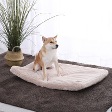 Beige Faux Fur Crate Dog Bed